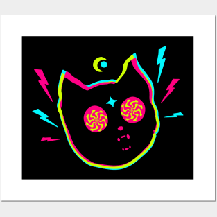 Catnip. Psychedelic cat. Posters and Art